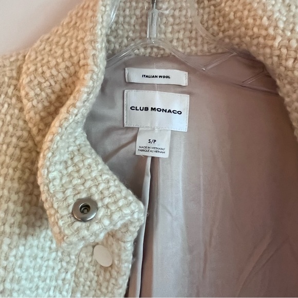 BNWOT CLUB MONACO CREAM BOUCLE FABRIC COAT - Picture 8 of 12